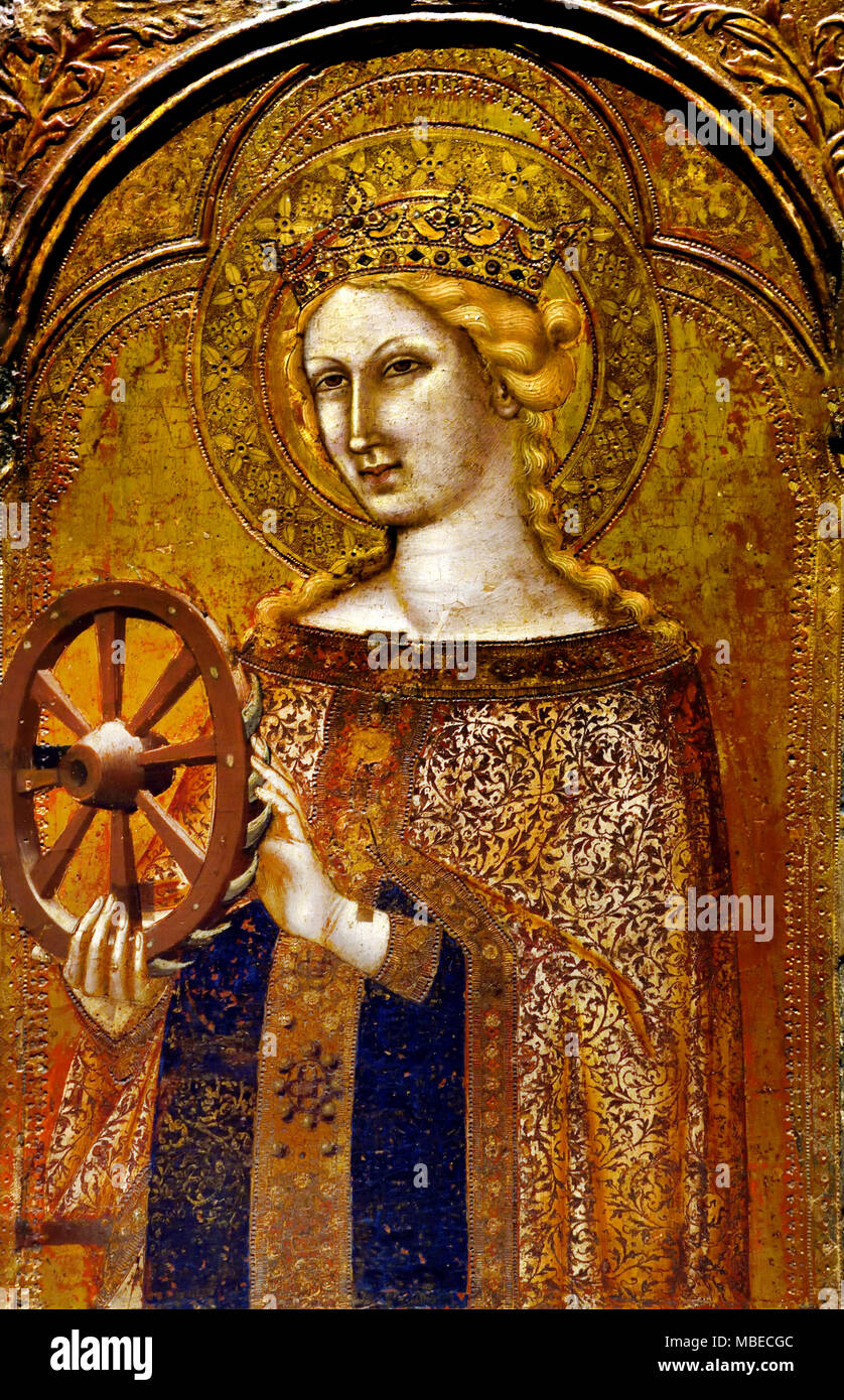 Santa Caterina d` Alessandria - Saint Catherine of Alexandria by Francesco Traini (Traino) was an Italian painter 1321 to 1365 Pisa and Bologna 14th Century  Italy Italian Stock Photo